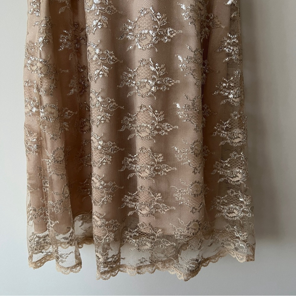 Guess Vintage Y2K Sheer Metallic Mesh Lace Embroidered Slip Dress - Picture 7 of 13